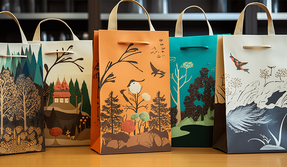 Premium paper bags produced by DAI'S die cutting and hot stamping machines